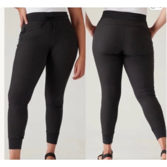 Athleta Headlands Hybrid Trek Jogger Women's Size 16 Pants Mid Rise Black - Picture 1 of 11